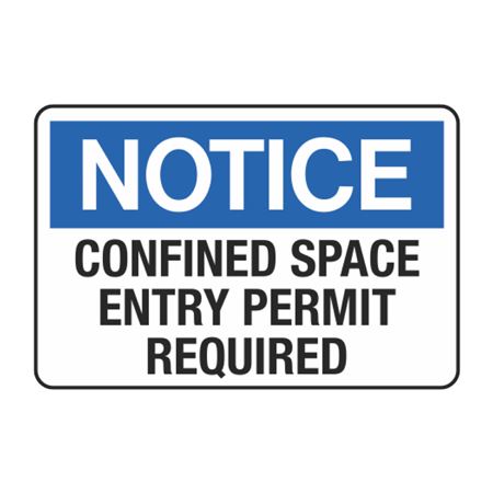 Notice Confined Space Entry Permit Required Decal